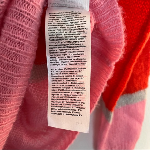 Jacqueline de Yong Addison Sweater Open Weave Color Pop Stripe Sweater Sz S EUC - Picture 14 of 16